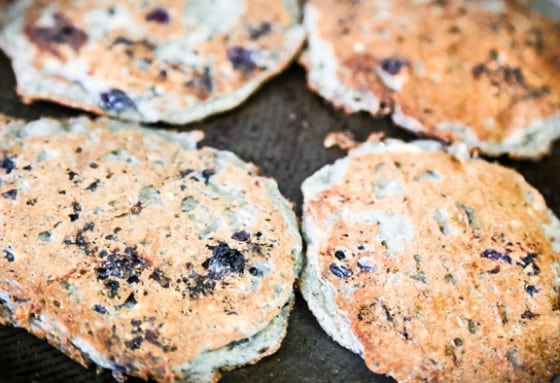 Vegan Blueberry-Oat Pancakes