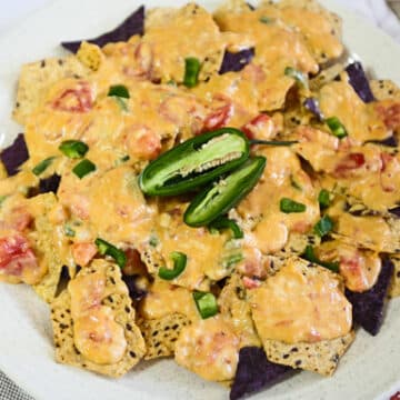 Vegan Nachos with Chile con queso