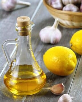 olive oil, lemons, and garlic