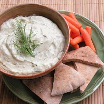 Dilled miso tahini dip or spread