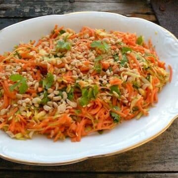 Raw sweet potato and cabbage salad