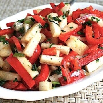 Red bell pepper sauté with turnips