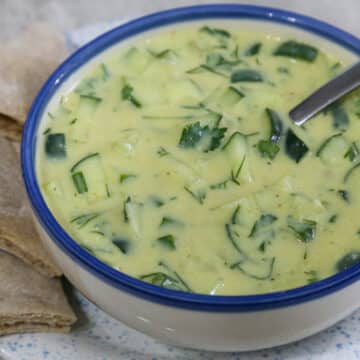 Cold curried cucumber soup