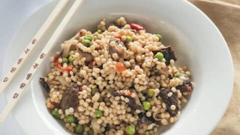 Mushroom Couscous With Garlic And Green Peas Vegkitchen