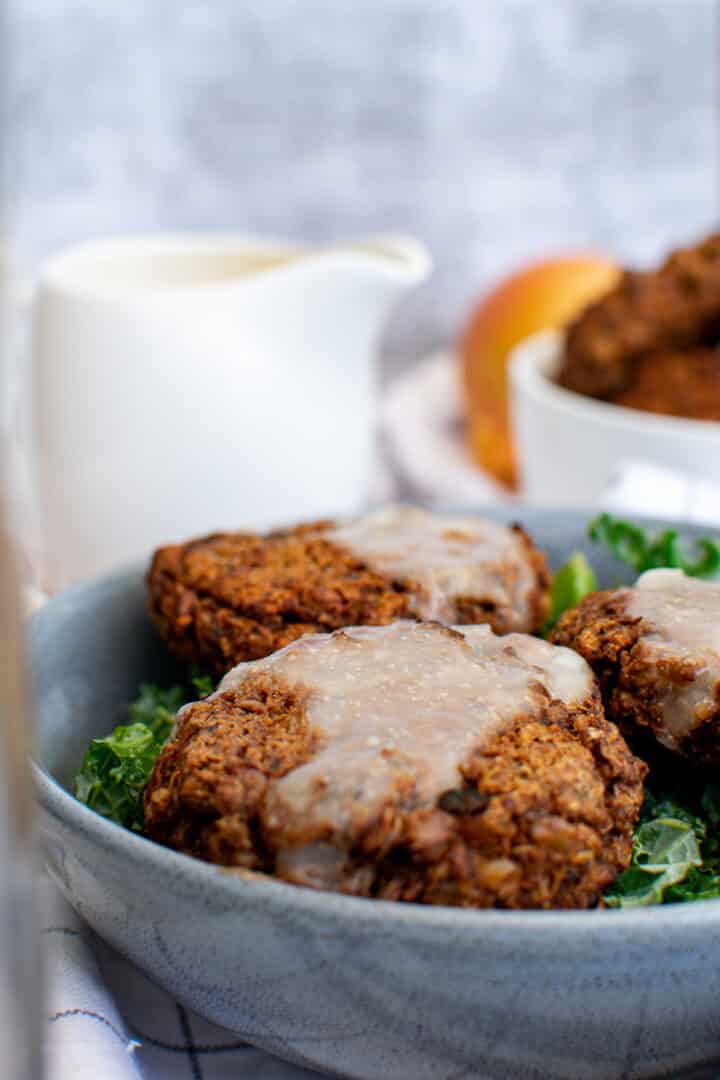 Lentil Fritters with Garlic Sauce - Vegan recipes by VegKitchen