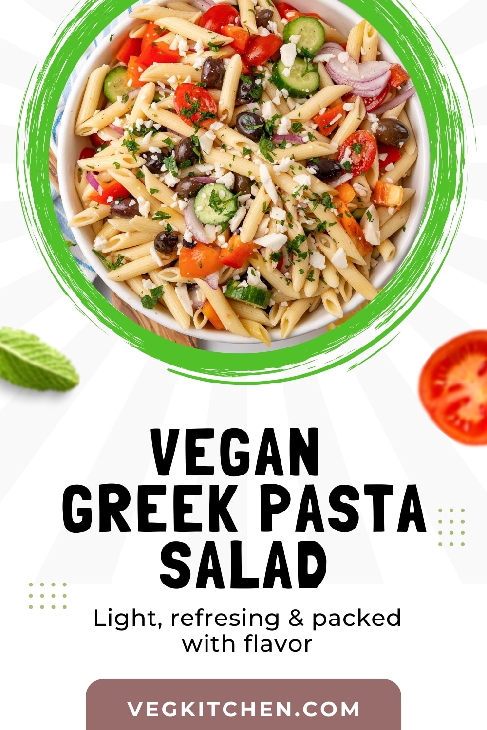 vegan greek pasta salad