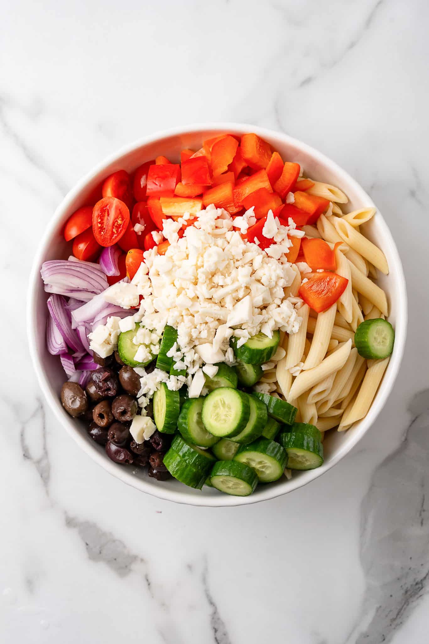 vegan greek pasta salad