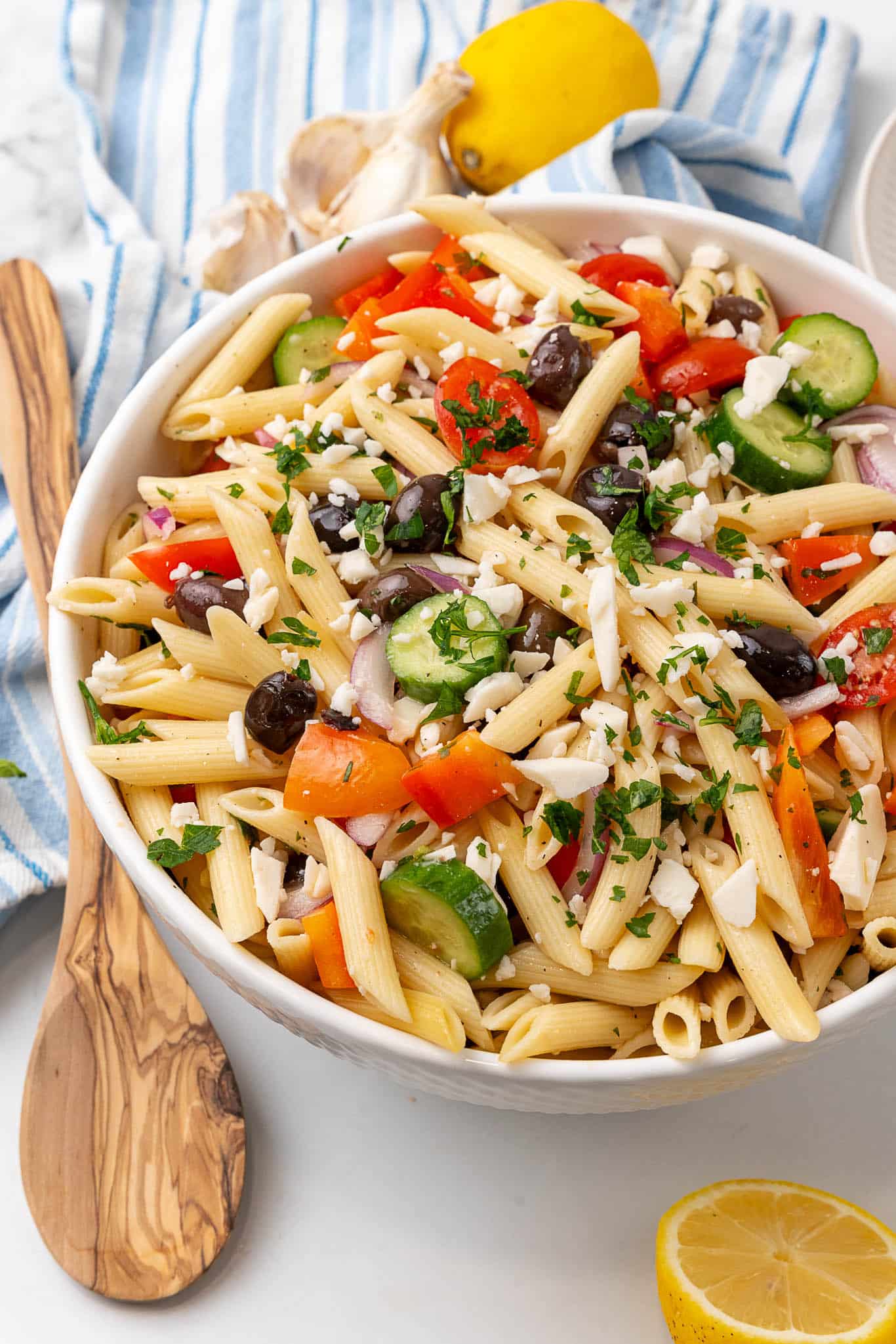 vegan greek pasta salad